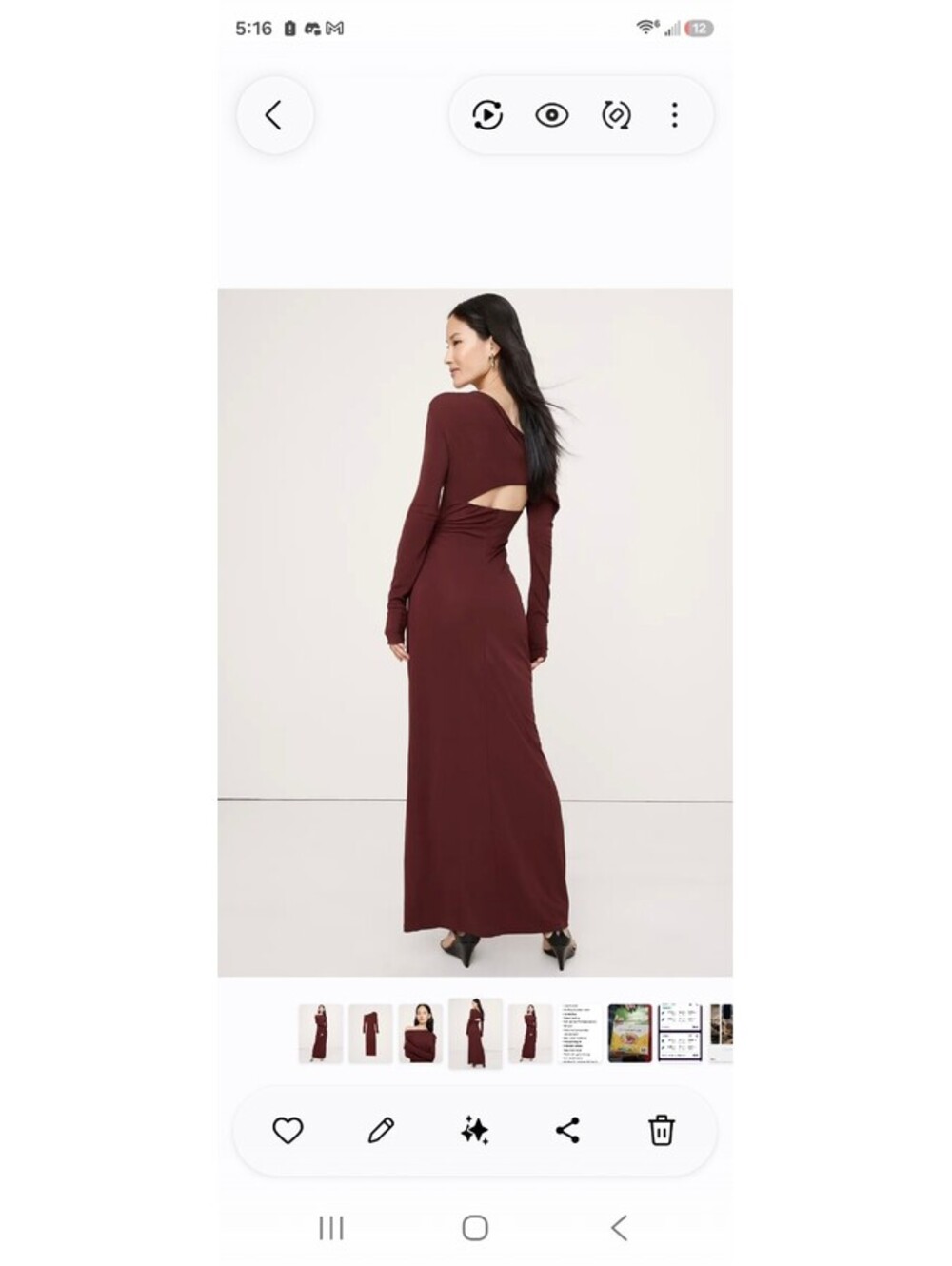 Banana republic Matte Jersey Open Back Maxi Dress red maroon NWOT party cocktail